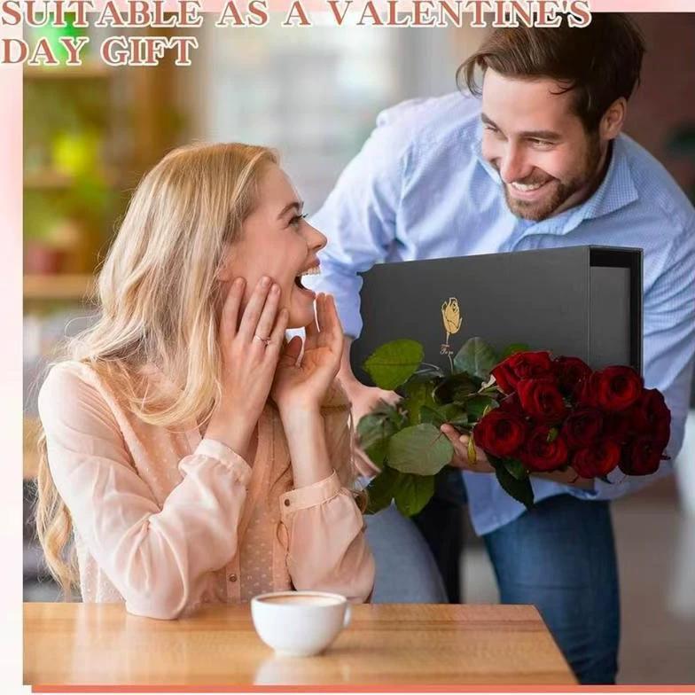 صندوق فارغ أحبك، صندوق هدايا كرتوني على شكل قلب فارغ للزهور والشوكولاتة، تغليف كبير قابل للتعبئة ليوم عيد الحب أو عيد الأم، صناديق حلوى على شكل حرف مع نافذة (أسود) - Image 3